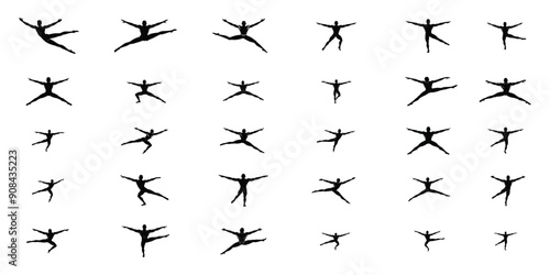 Dynamic Male Gymnast Silhouettes: Perfect for Sports Art and Apparel