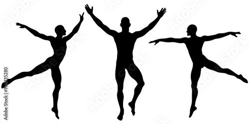 Dynamic Male Gymnast Silhouettes: Perfect for Sports Art and Apparel