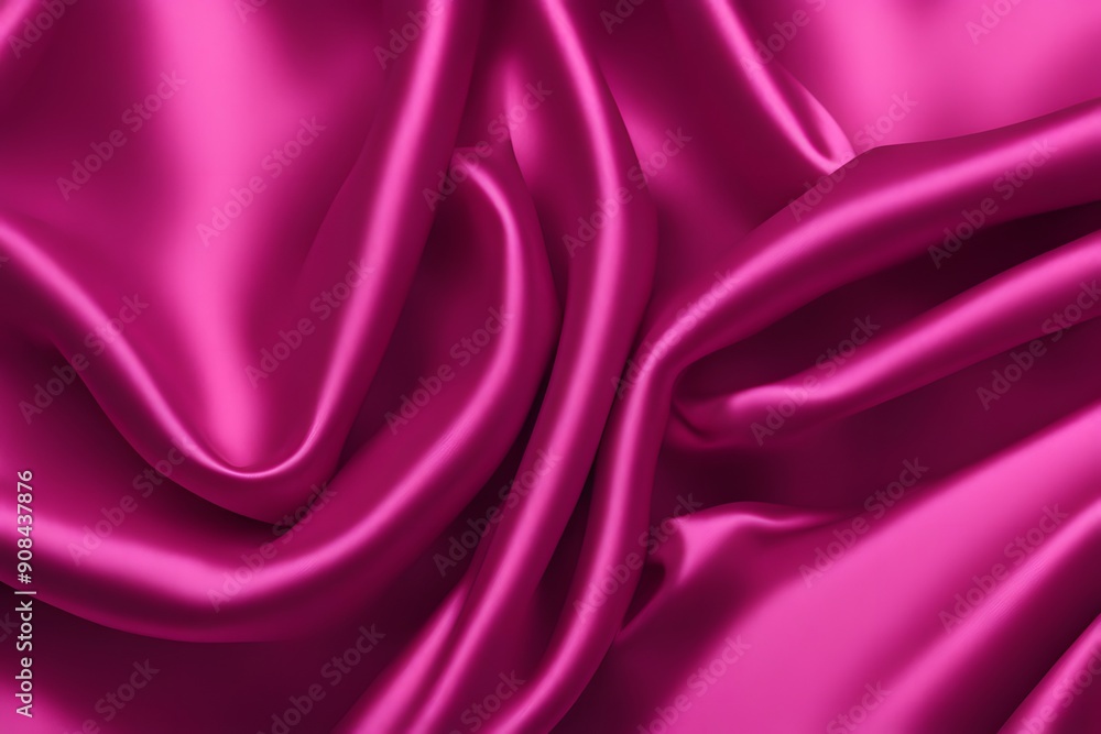 Obraz premium A bold fuchsia silk fabric with a bright dazzling gloss, Ai Generated