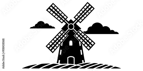 Wallpaper Mural Windmill Silhouette Art: Classic and Modern Styles for Every Space Torontodigital.ca