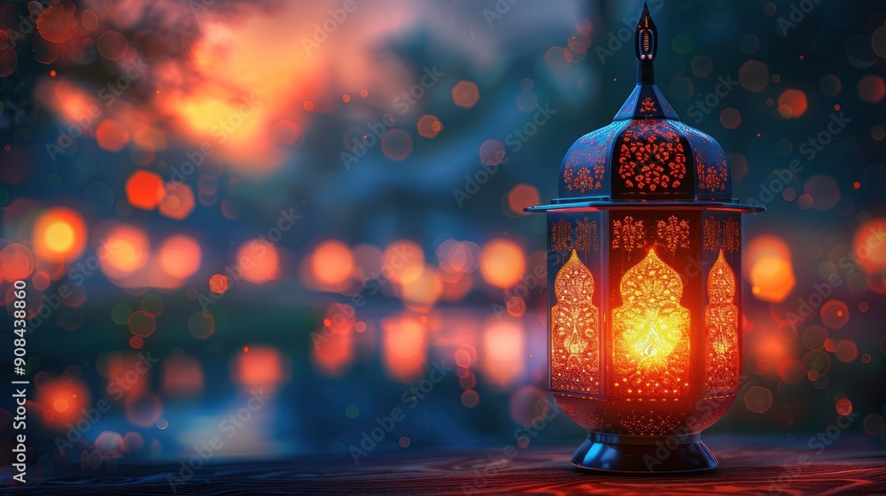 Ornate Lantern with Warm Glow Ornate Lantern with Warm Glow