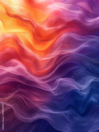 abstract background of colorful waves with a sun in the background