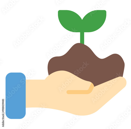 Seeding Icon in Flat Style