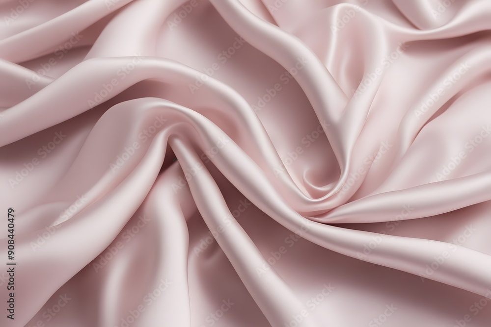 Fototapeta premium A delicate pastel pink silk fabric with a soft flowing texture, AI Generated