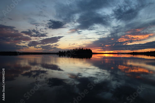 Astotin Lake At Sunset, Elk Island National Park, Alberta photo