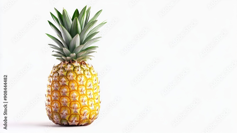 A healthy pineapple clipart, fruit element, minimalist design, clean lines, isolated on white background A healthy pineapple clipart, fruit element, minimalist design, clean lines, isolated on white background