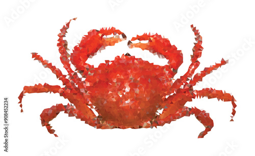 Red crab from vector polygon