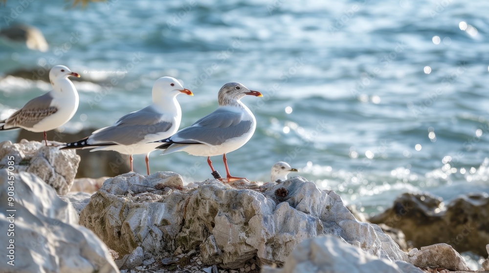 Obraz premium Beautiful Wildlife Photography of Black Headed Gull Bird