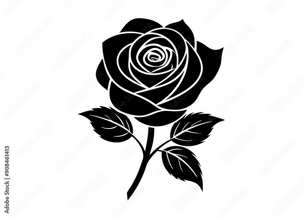 Rose Silhouettes and Botanical Art: Classic Black and White Illustrations Rose Silhouettes and Botanical Art: Classic Black and White Illustrations