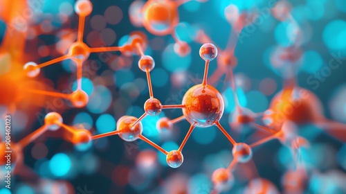 Representation of strong nuclear force between protons and neutrons photo