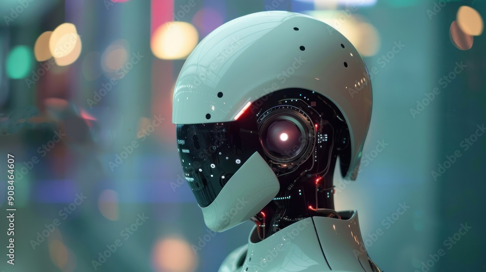 Robot AI humanoid modern cyborg background illustration.
Robot AI humanoid modern cyborg background illustration.