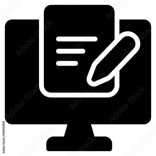 Elearning Icon in Solid Style