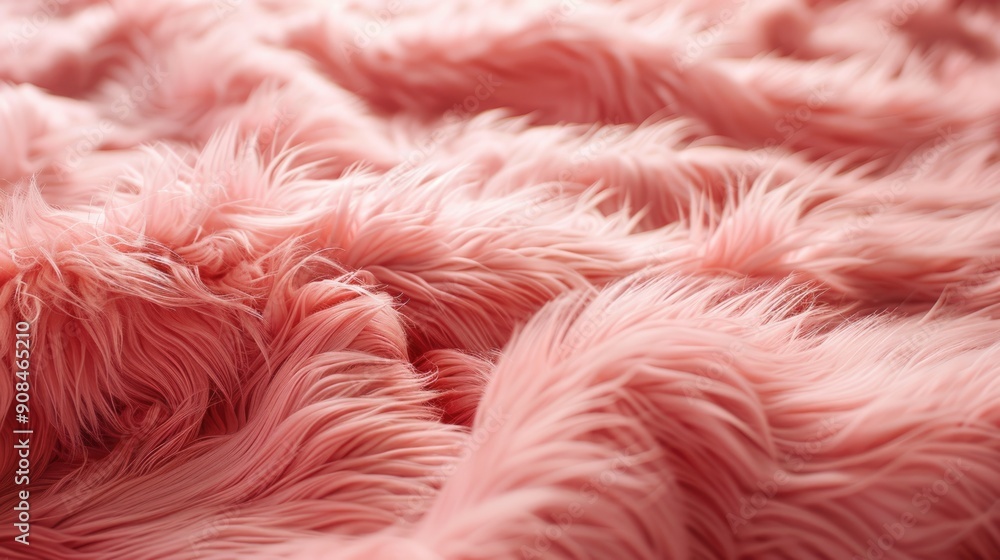 A close-up of pink synthetic fur showing a soft, fluffy texture. The concept of fabric and textile texture. A close-up of pink synthetic fur showing a soft, fluffy texture. The concept of fabric and textile texture.