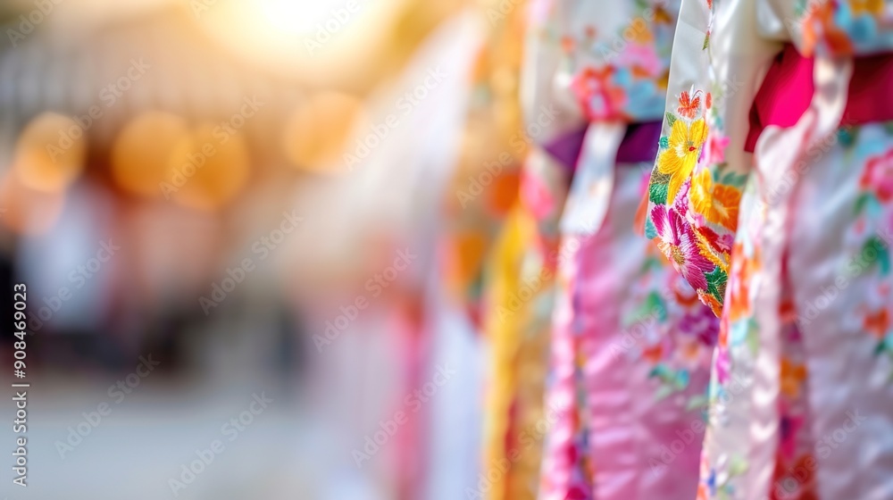 Vibrant Hanbok Attire at Korean Cultural Festival Celebrating Heritage Vibrant Hanbok Attire at Korean Cultural Festival Celebrating Heritage