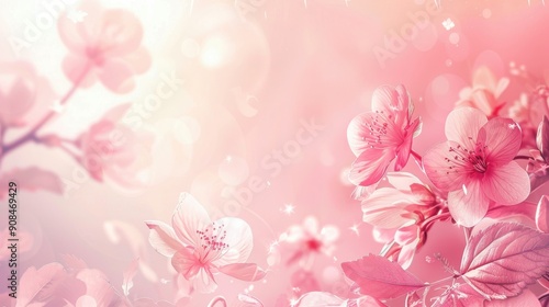 Wallpaper Mural A pink background with soft gradients and delicate floral patterns, evoking feelings of romance and femininity, perfect for wedding invitations, beauty products, and elegant designs Torontodigital.ca