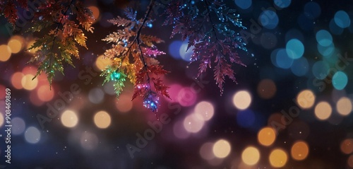 Wallpaper Mural Beautiful colorful bokeh leaves, vibrant bokeh lights, Torontodigital.ca