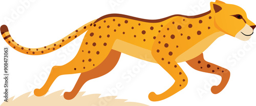 A sleek cheetah sprints across the savanna, showcasing its remarkable speed and agility in a natural habitat.