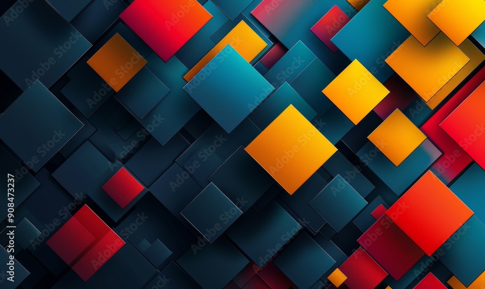 Abstract high-tech background with colorful square blocks Abstract high-tech background with colorful square blocks