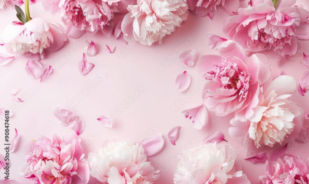 Background with beautiful pink peonies Background with beautiful pink peonies