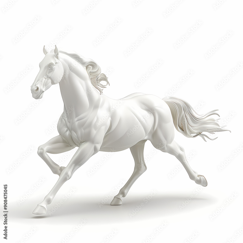 3D horse in white background vector image 3D horse in white background vector image