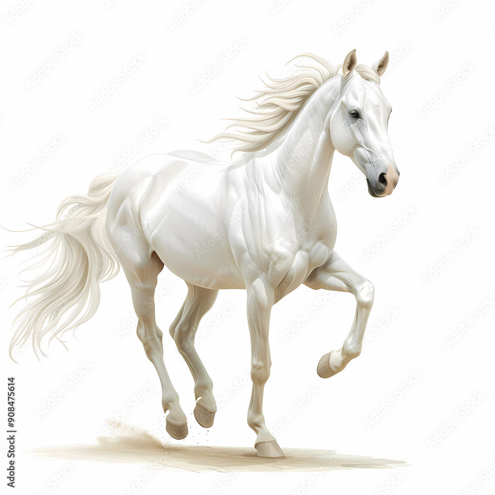 Fototapeta premium 3D horse in white background vector image
