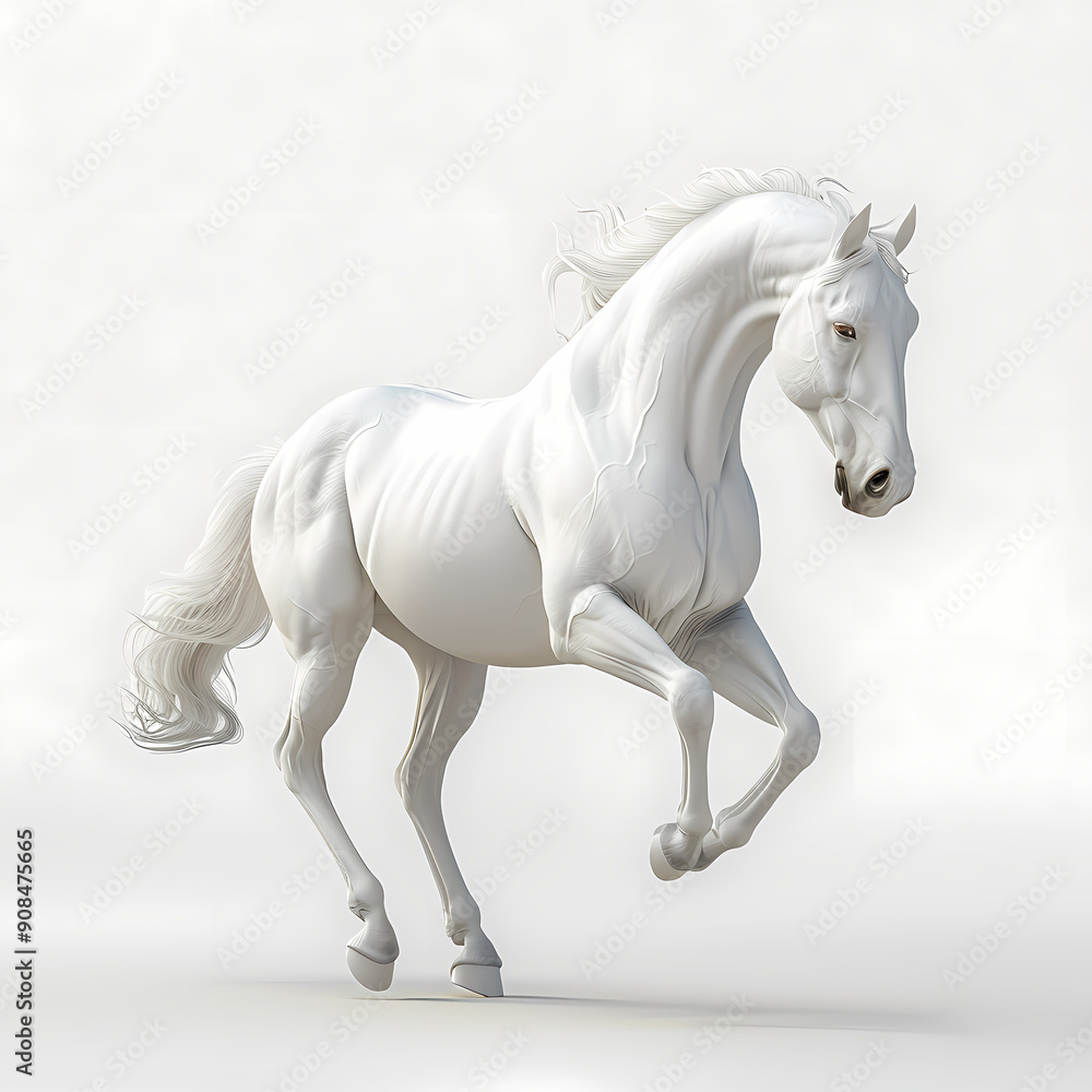 3D horse in white background vector image 3D horse in white background vector image