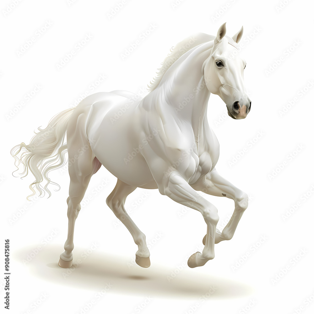 3D horse in white background vector image 3D horse in white background vector image