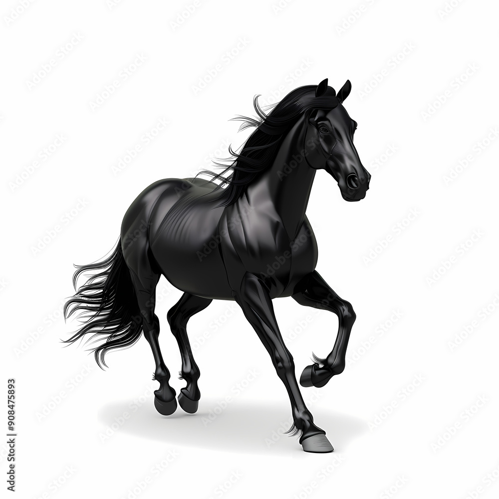 3D horse in white background vector image 3D horse in white background vector image
