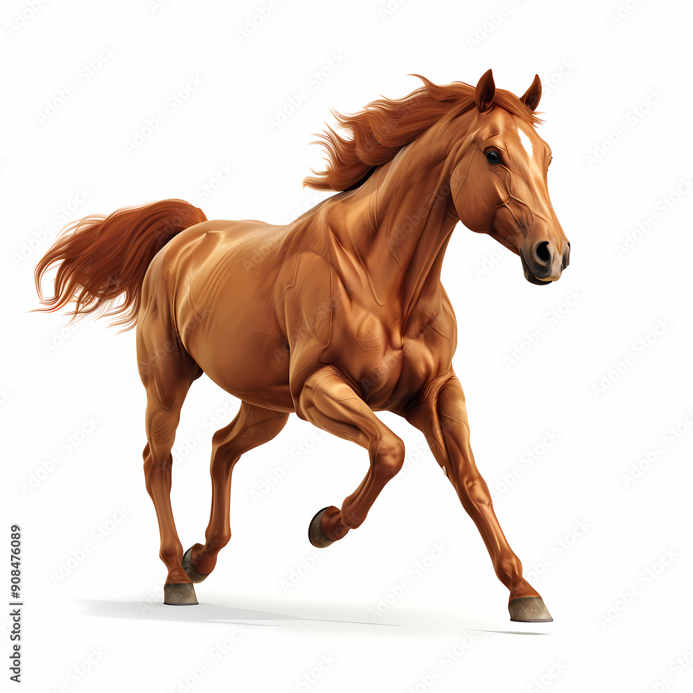 Obraz premium 3D horse in white background vector image