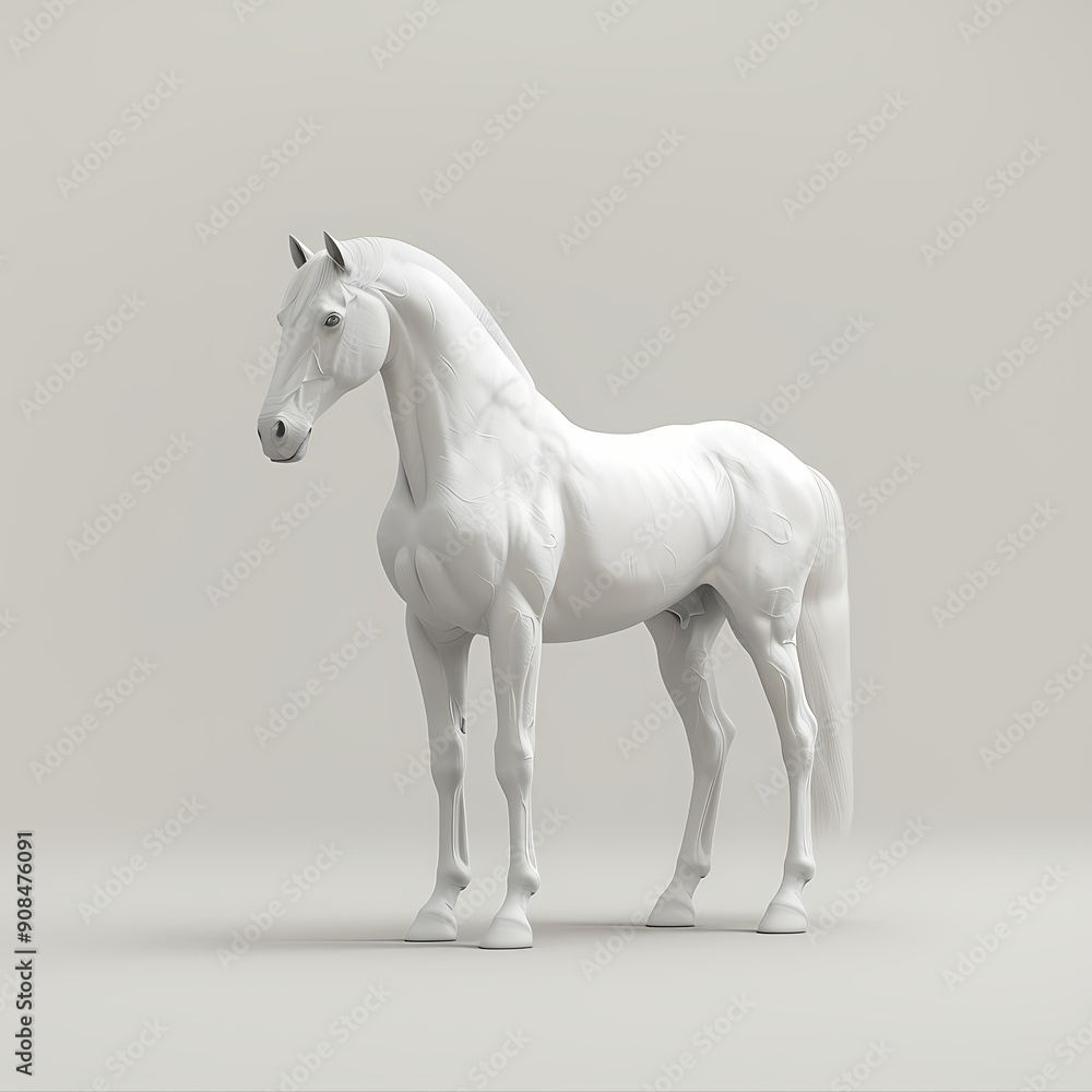 Fototapeta premium 3D horse in white background vector image