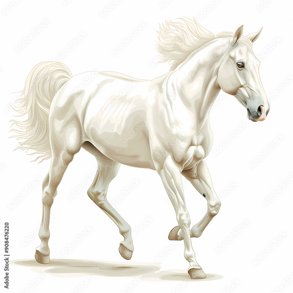 3D horse in white background vector image 3D horse in white background vector image