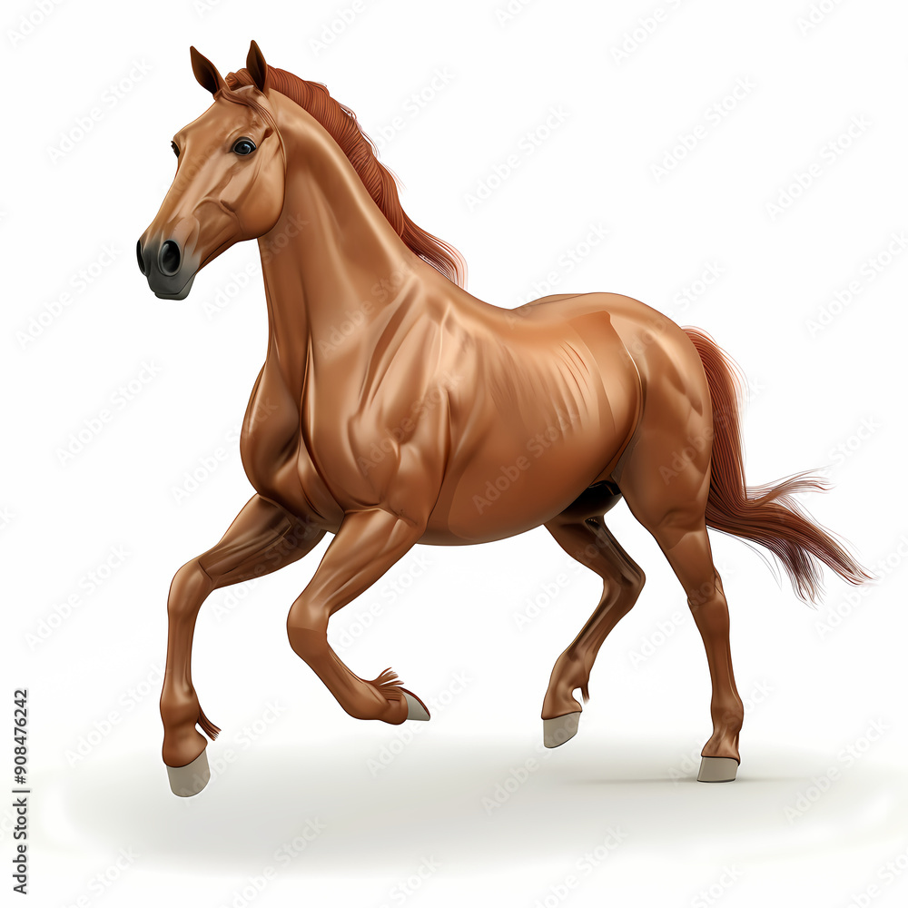 3D horse in white background vector image 3D horse in white background vector image