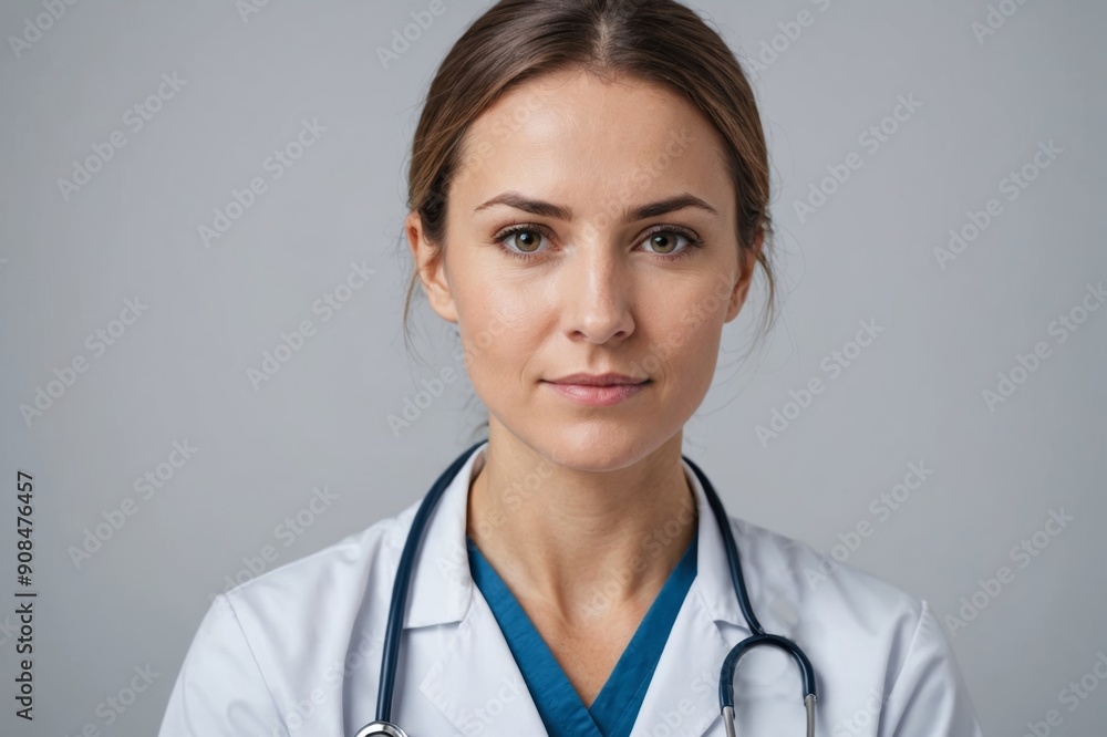 Woman doctor with crossed arms. isolated portrait of nurse in white uniform. Woman doctor with crossed arms. isolated portrait of nurse in white uniform.