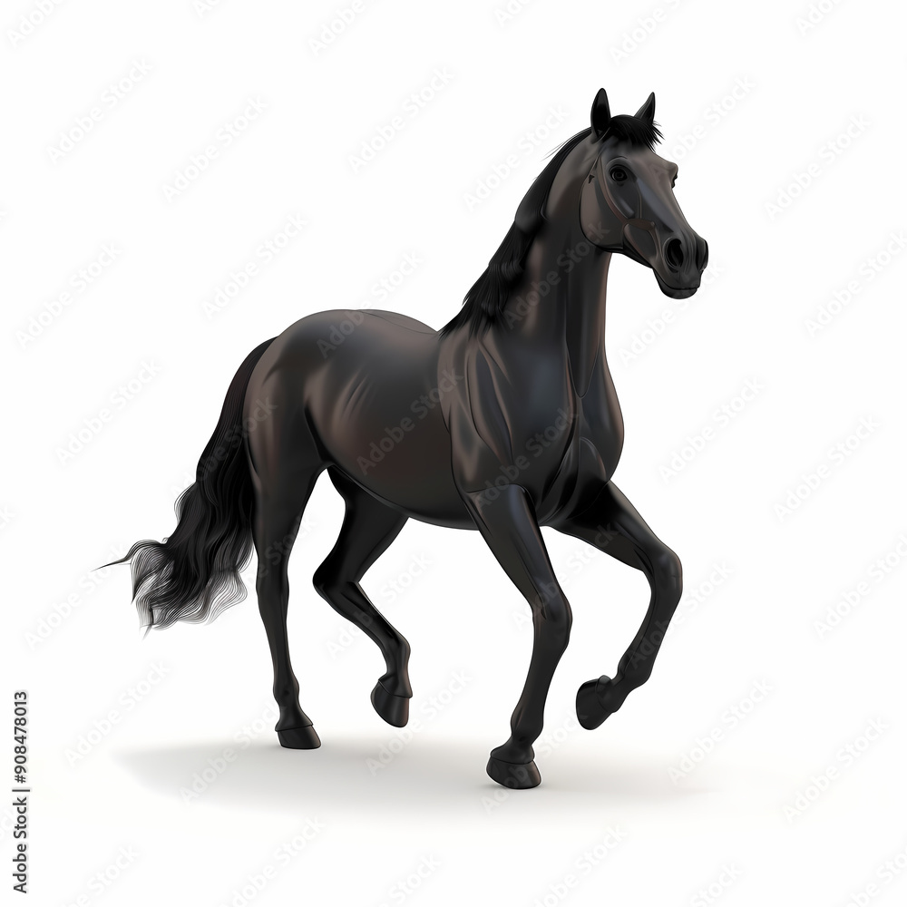 Fototapeta premium 3D horse in white background vector image