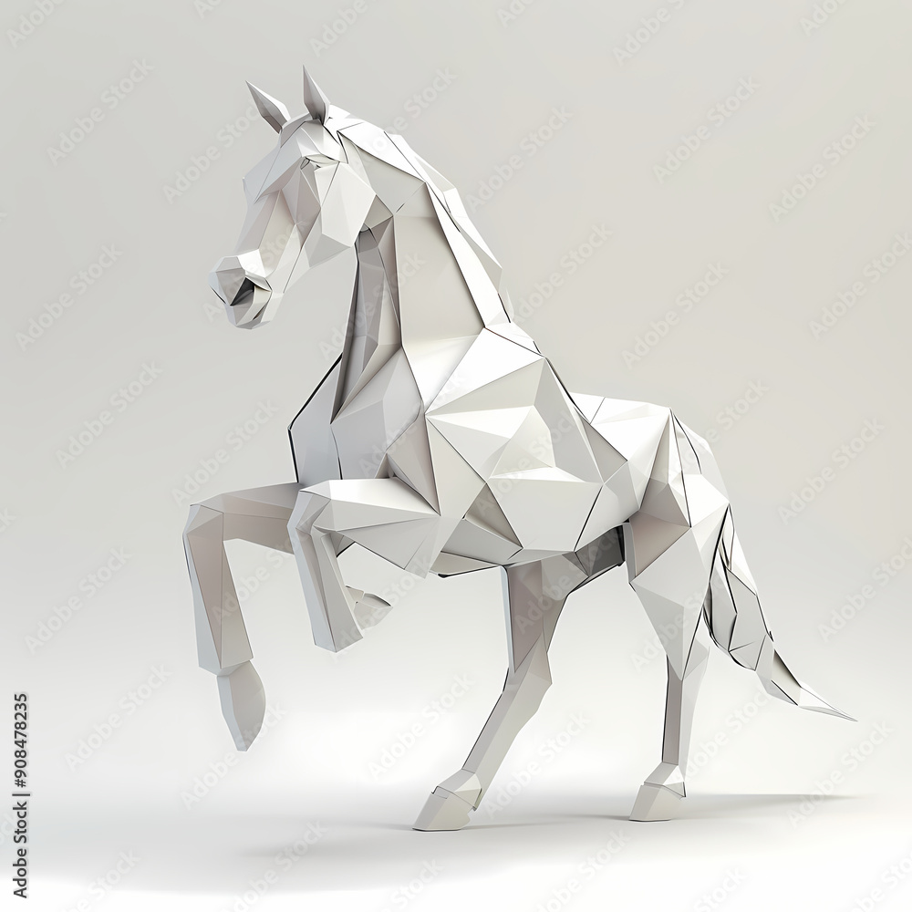 Obraz premium 3D horse in white background vector image