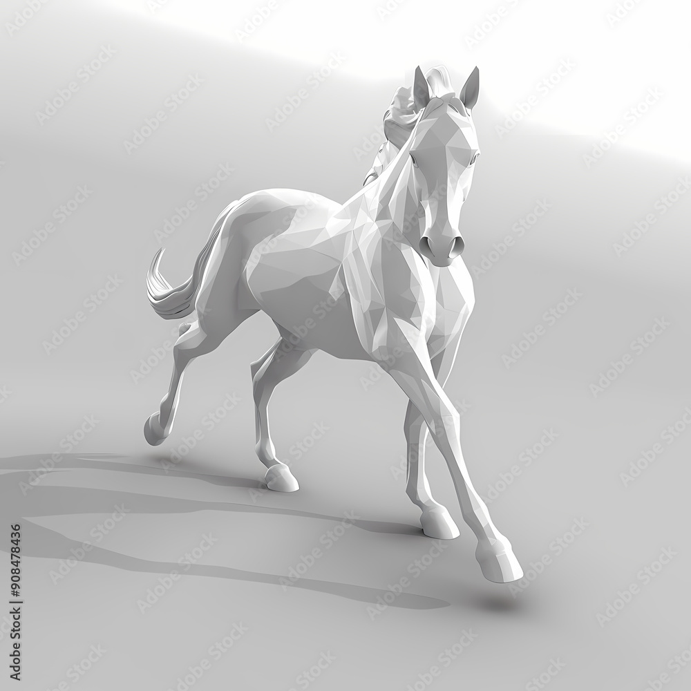 3D horse in white background vector image 3D horse in white background vector image