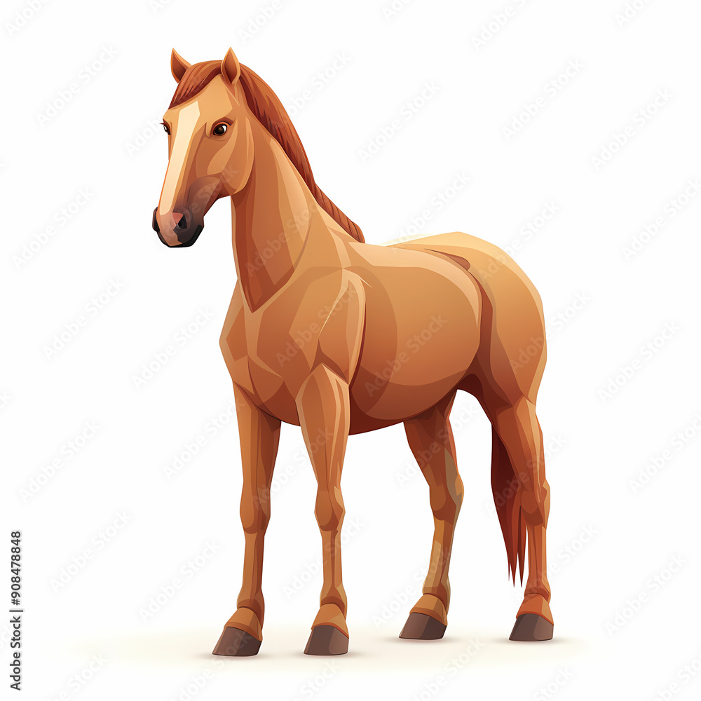 Obraz premium 3D horse in white background vector image