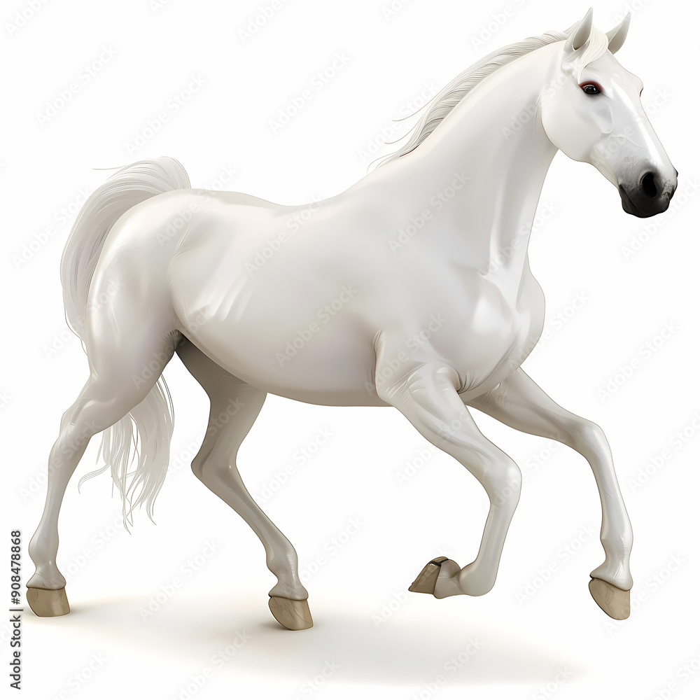 3D horse in white background vector image 3D horse in white background vector image
