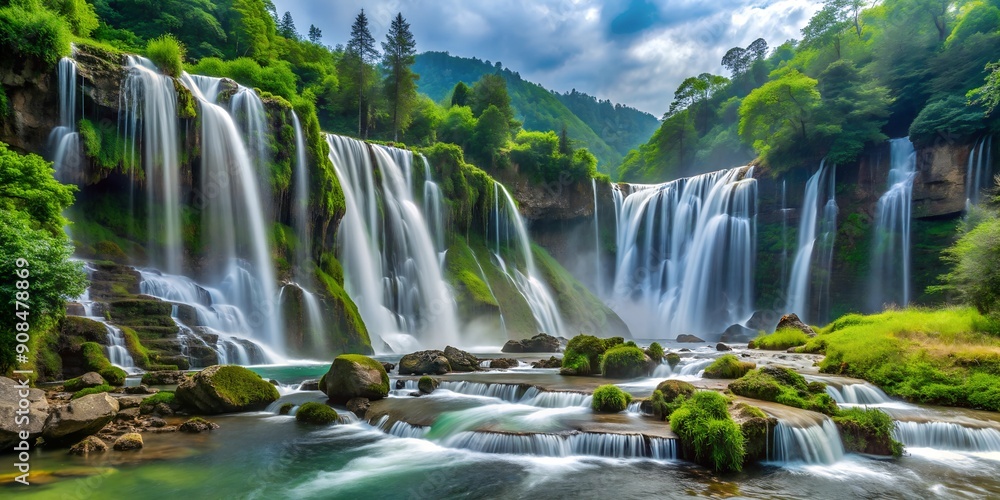 The Majestic Nuorilang Waterfall in Sichuan's Green Embrace The Majestic Nuorilang Waterfall in Sichuan's Green Embrace