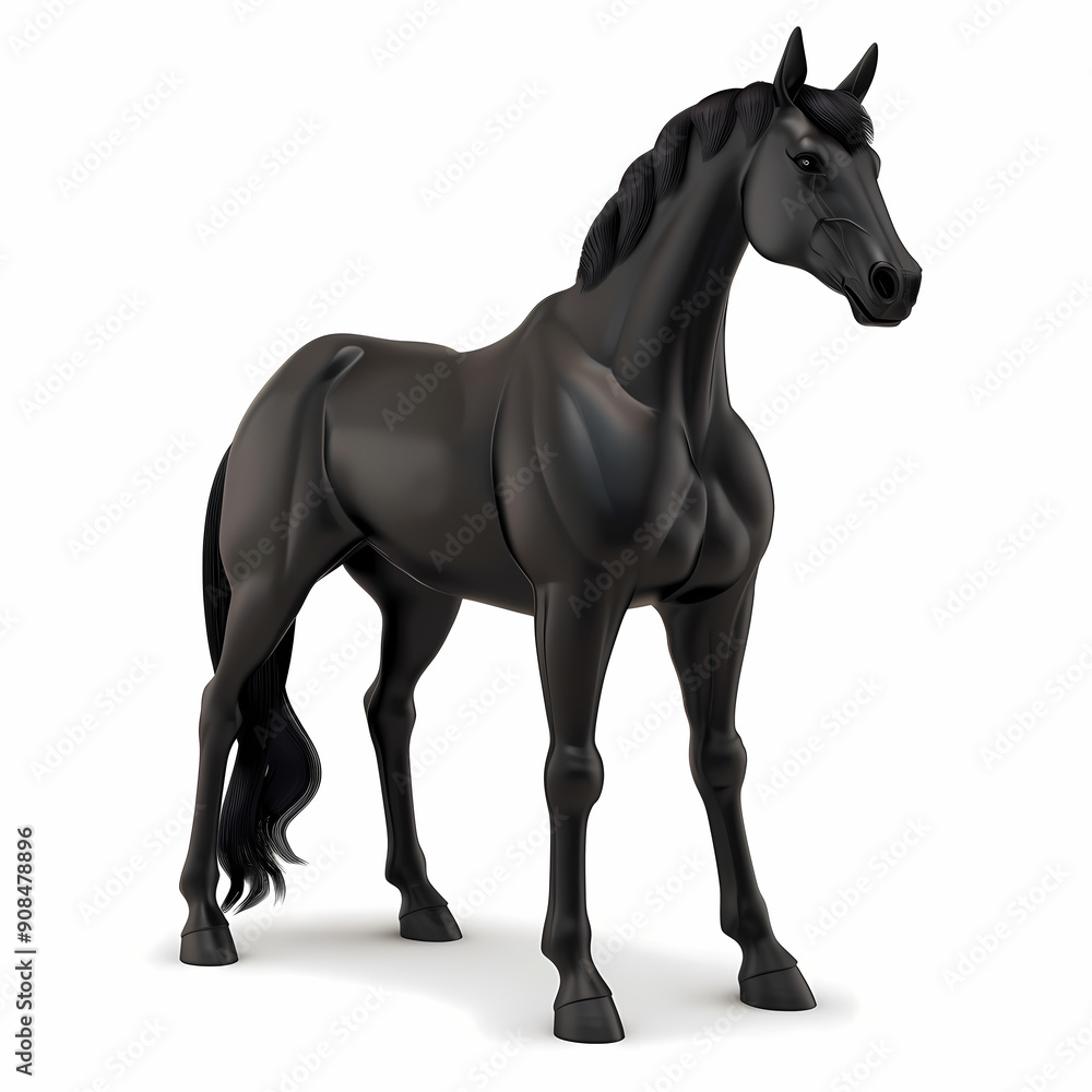 Fototapeta premium 3D horse in white background vector image