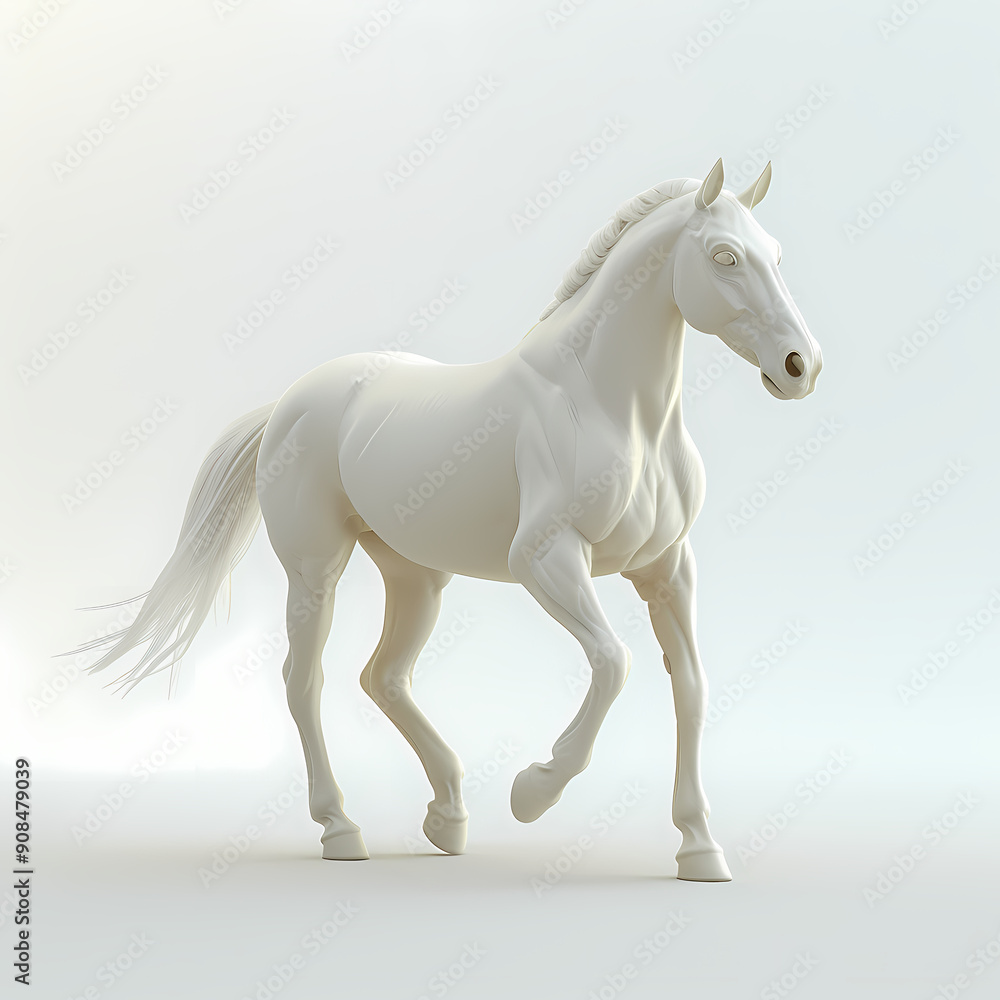 3D horse in white background vector image 3D horse in white background vector image