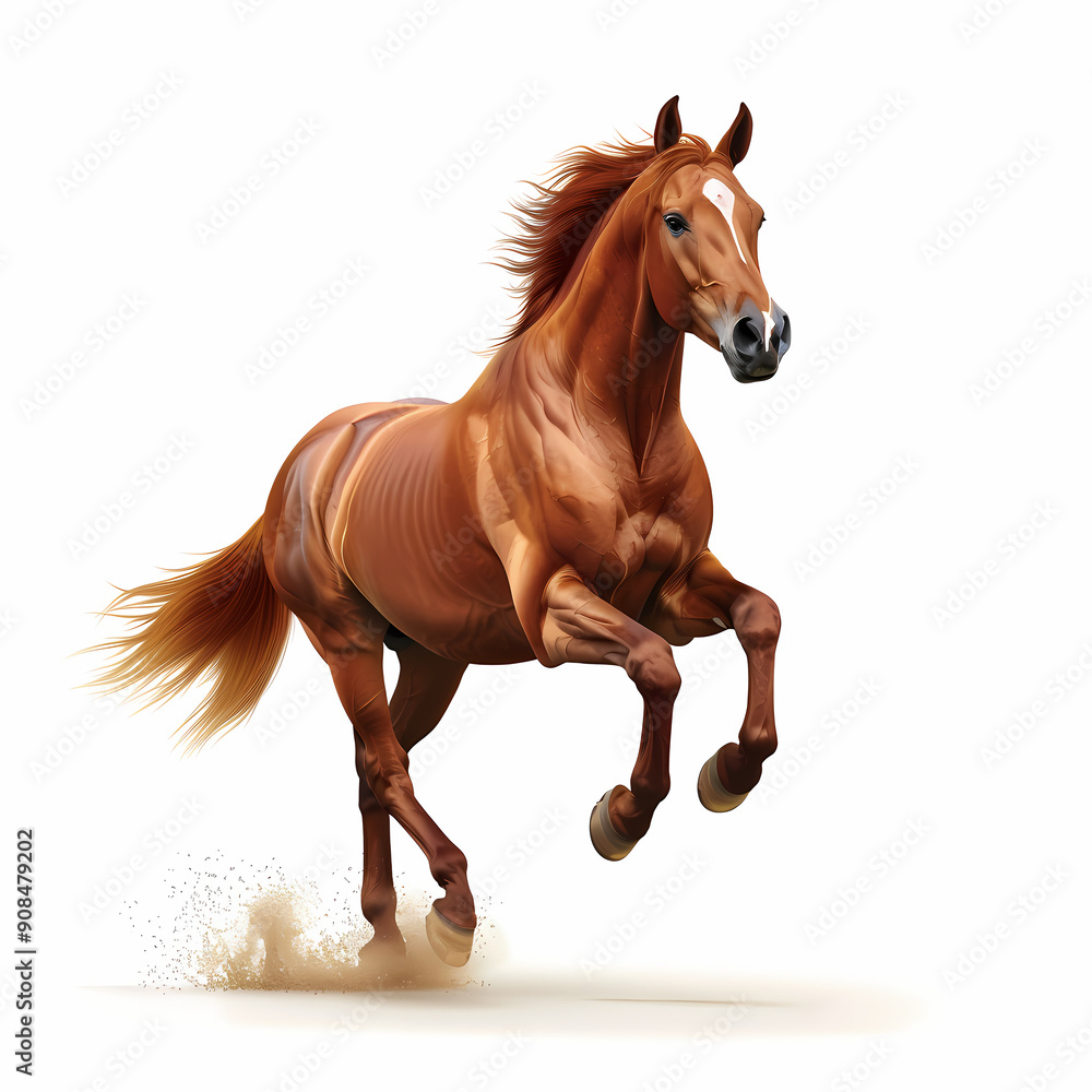 3D horse in white background vector image 3D horse in white background vector image