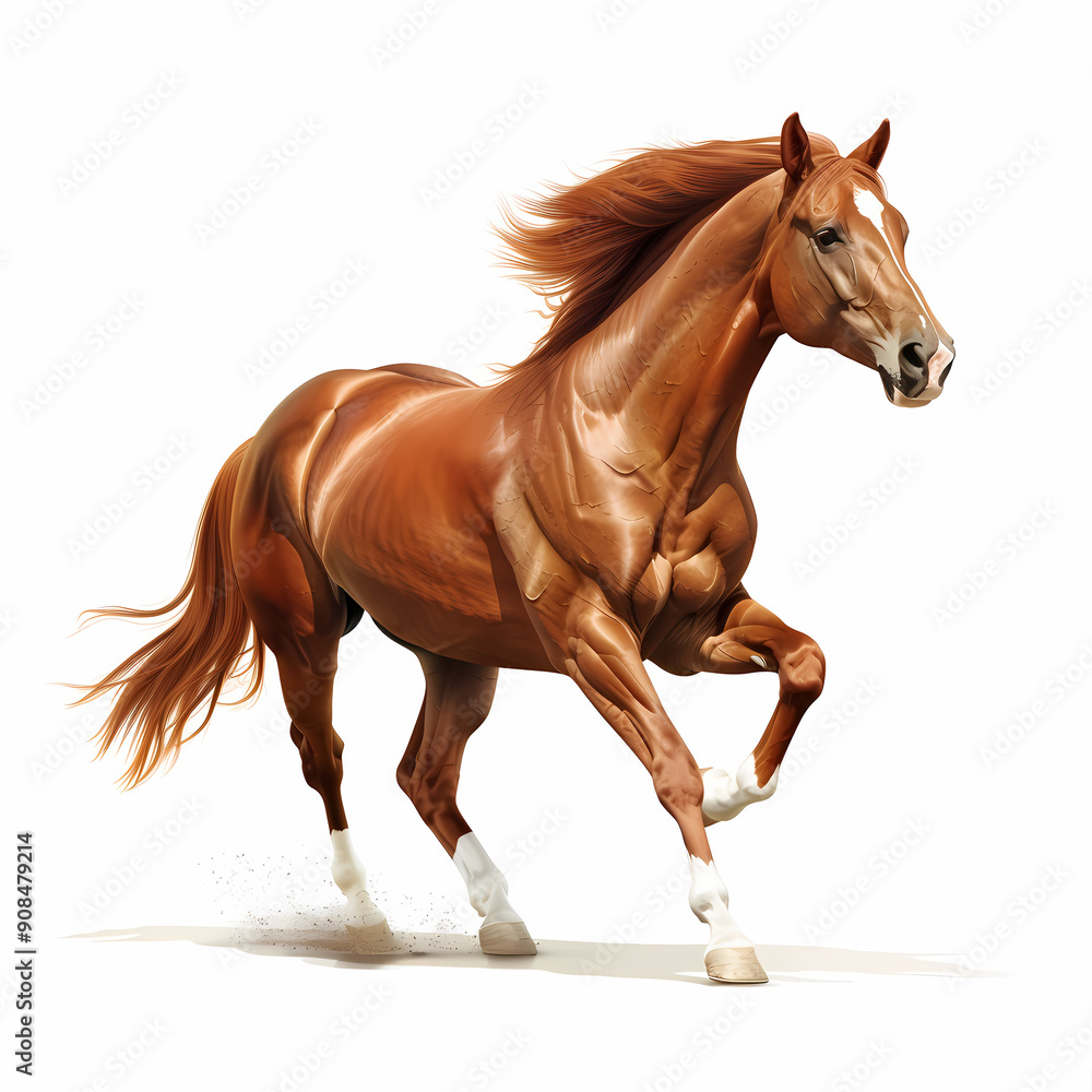 3D horse in white background vector image 3D horse in white background vector image