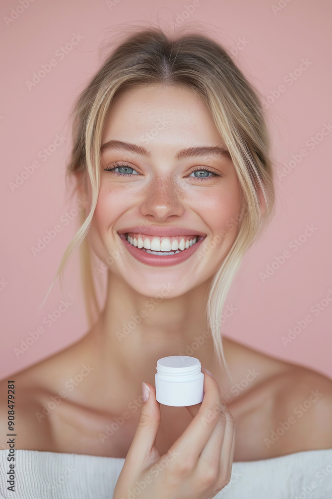 A young woman holds a with moisturizing cream in her beautiful well-groomed hands. Hand and body skin care concept. Close-up. A young woman holds a with moisturizing cream in her beautiful well-groomed hands. Hand and body skin care concept. Close-up.