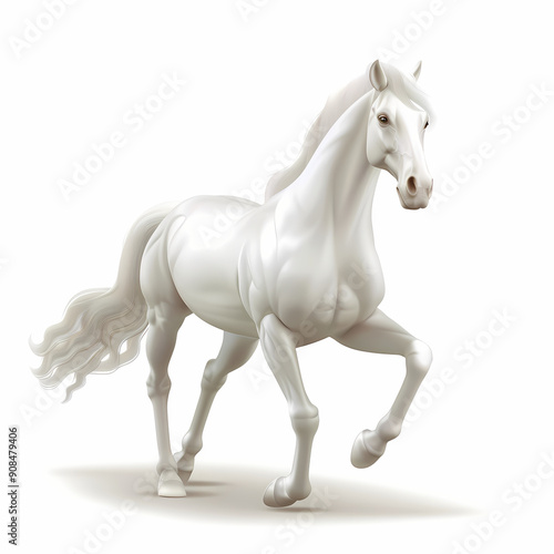 3D horse in white background vector image