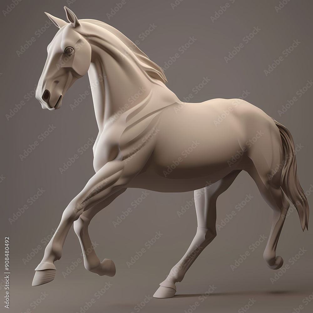 3D horse in white background vector image 3D horse in white background vector image
