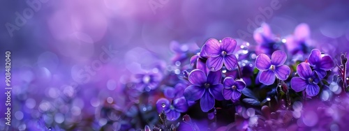  A heap of purple flowers atop a lush green field, adorned with more purple blooms