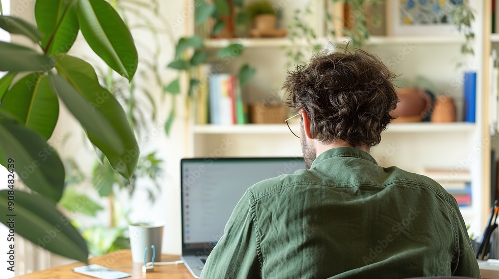 Virtual Business Meeting in Modern Home Office with Professional and Relaxed Atmosphere Virtual Business Meeting in Modern Home Office with Professional and Relaxed Atmosphere