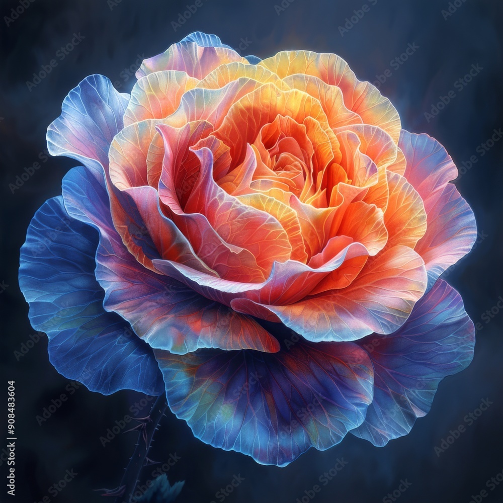 A Single Rose in Vivid Hues A Single Rose in Vivid Hues
