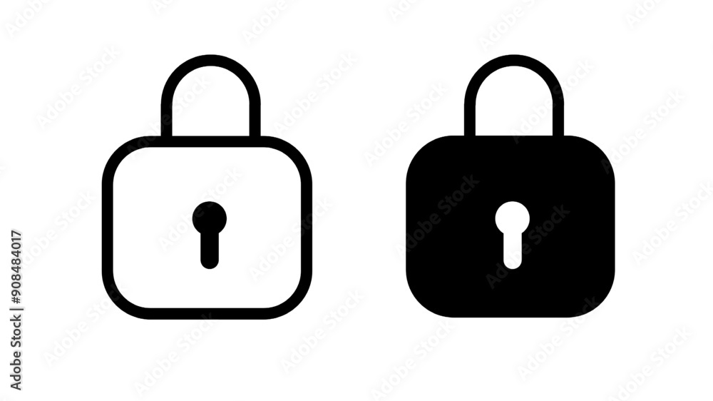 lock and key black and white set for protection concept lock and key black and white set for protection concept